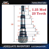 기어랙1.25 Mod CNC 기어 샤프트 박스 동기 23-톱니 스트레이트 헬리컬 120mm 목재 조각, 02 23T 125mm teeth