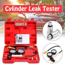 범용 0-100PSI 실린더 누출 테스터 압축 누출 감지기 키트 세트 가솔린 엔진 게이지 도구 이중 게이지 시스템