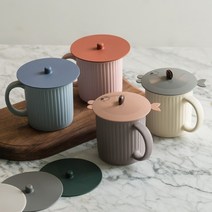 국산 실리콘 컵뚜껑 머그잔 덮개 커버, 펌킨 자몽오렌지