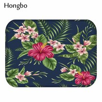 Hongbo 열대 선인장 Monstera 패턴 안티-슬립 스웨이드 카펫 도어 매트 Doormat 야외 주방 룸 층 매트 러그, 400mm x 600mm, 03 3_01 400mm x 600mm, 1개