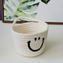 리빙공감 스마일 라탄 수납 바구니 바스켓 2개, 화이트 2개