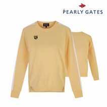 파리게이츠 골프 pearlygatesgolf여성 배색 라인 라운드 니트 P521A1SR157_YL, 001, YL