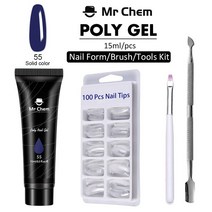 as젤 네일 Mr Chem 폴리 젤 키트 15ml LED 클리어 UV 바니시 매니큐어 세트 구축 오래 지속되는 연장, [55] 55