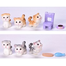 미스토토 테라리움 재료 통통한 아기 고양이 미니어처 동물 피규어, P1083_보라의자 1P