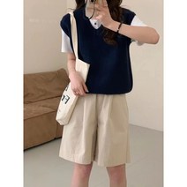 영메이 10컬러 봄 가을 베이직 니트 조끼 YM23078F