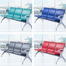 대기 의자 좌석 벤치 터미널 공항 병원 학원 일체형 가죽 실내벤치 대합실 체육관 휴게실, G. 3인 그레이