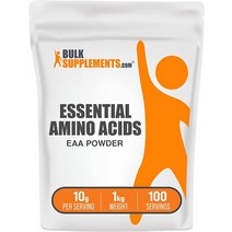 BulkSupplements.com 필수 아미노산 EAA 파우더 - 운동 후 회복 BCCA 보충제 100g 3.5온스, 2.2파운드(1팩)