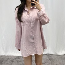 VANANA2 여성 루즈핏 셔츠 여성용 베이직 무지 코튼 남방