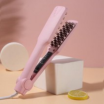 푹신한 헤어 컬러 전문 세라믹 아이언 3D 그리드 볼류마이저 크림퍼 고데기 봉고데기 드라이기 다리미 무선고데기 드라이어 헤어롤 고대기 리미떼두두 머리집게 아이롱고데기 아이롱 무선 고, UK, 01 Pink