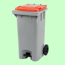 음식물 수거함 120L 페달형 자동상차 쓰레기통 업소용, 녹색