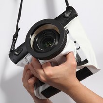 TteooBL GQ-518 SLR DSLR HD 20M 방수 백 카메라 수중 건식 하우징 케이스 파우치 니콘 캐논 소니 다이빙, 사이즈 M 화이트