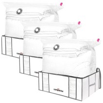 COMPACTOR 3팩 진공 보관 가방 XXL 세미 리지드 폴리프로필렌 + 나일론 밀봉 백 정리함 압축 포함 의류 주방 이사 상자용 344266, White | LIFE