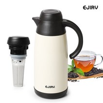 차망 스텐304 에지리 슬림 테이블팟 보온보냉주전자, 화이트, 1100ml