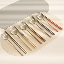[천삼백케이] [달팽이리빙] 퀴진드마망 순수 4인 수저세트(숟가락+젓가락) 실버, 단품