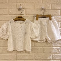 밀리밤 강북점 22여름 아일렛 블라우스 바지세트 MLRA22751