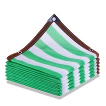 햇빛 가리 HDPE 스트라이프 그늘 그물 안티 uv 음영 90% 식물 홈 테라스 발코니 개인 정보 보호 커버 안전 울타리 캐노피 가든 네트, [01] 2x2m, [01] Green and white