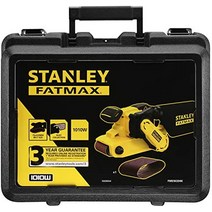 Stanley FatMax 벨트 샌더 FMEW204K(1 010와트 75 x 533mm 샌딩 벨트 속도 공구 없이 샌딩 벨트 교체 통합 집진기 샌딩 벨트 및 케이스 포함) 검정색 노란색-30311