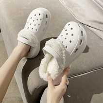 신스엔스 여성 키높이 기모 털 실내화 밴드 슬리퍼