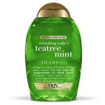 OGX Extra 티트리 민트 페퍼민트오일 무파라벤 샴푸, 샴푸(385ml)개