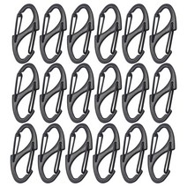 Floyutin 4cm(1.57인치) 스몰 S 카라비너 클립 더블 스냅 후크 파라코드 클래스프 키체인 액세서리 18팩 (블랙 9개 + 실버)163976, 18packs Black