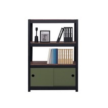 홈던트 거실 서재형 인테리어 TV 철제 책장 - 베이직W800 D타입 도어형, 화이트프레임/코랄도어