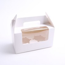 머핀상자 포장 컵케이크 쿠키 투명창 상자 (10장), 2구-화이트(10장)