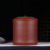 차 통 보이차 찻잎 보관통 도자기 다기 가정용 전통차 녹차 보관함 한약재 항아리 단지, K