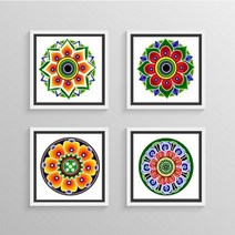 수재샵 단청세트 (라운드 2.5mm 5D 가로 10cm X 세로 10cm) 보석십자수, 스탠딩액자(10X10)