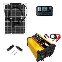 캠핑발전기 6000W 전원 인버터 12V ~ 110/220V 15W 태양 전지 패널 30A 컨트롤러 비상 발전기 배터리 충전 USB 출력, 1 solar system set, 12V to 220V inverter