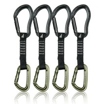 Fusion Climb 4팩 12cm 구조 퀵드로우 세트 테크노 줌 스트레이트 게이트 블랙/콘티구아 스트레이트 게이트 그린 카라비너 포함