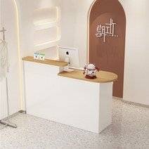 카운터테이블 인포메이션 카운터 테이블 카페 안내 데스크 책상 매장, B(둥근  왼쪽) + 100x50x105cm