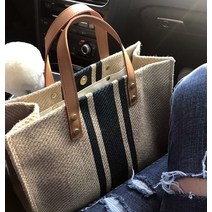 F006547 라인배색 사각쇼퍼백 토트백