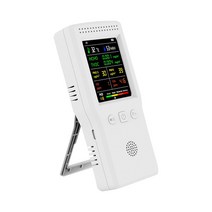 공구 9 In 1 온도 습도 Co2 미터 공기질 검출기 PM2.5 PM10 HCHO TVOC CO CO2 AQI 백라이트 LCD 컬러 디스플레이 측정기, 01 White