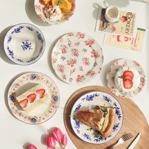 클레이탄 로즈 빈티지 플레이트&커피잔 7종 택1, 딥 플레이트, 모스블루