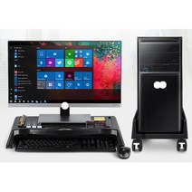 거북목 예방 컴퓨터 모니터 선반 받침대 PC책상거치대, 모니터받침대 MC-200(블랙)