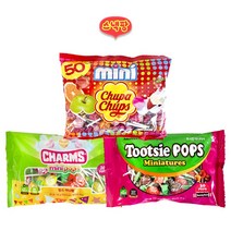 투시팝미니어쳐150g+참스미니팝150g + 츄파츕스미니300g 막대사탕3종