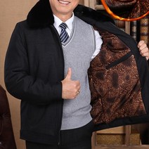 kirahosi 따뜻 털 패딩 점퍼 중노년 남성 기모 퍼안감 223호 F75adtf