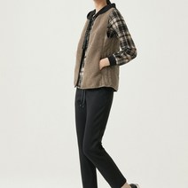 올리비아로렌 뽀글이 배색 경량 베스트 VVB KAXW9371 BR