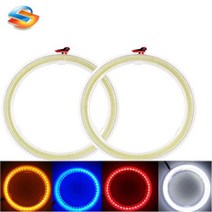 수입차 부품 2 개 화이트 70MM 60SMD COB LED 천사 눈 쉘 헤일로 링 전구 안개등 램프 12V 24V 자동차, [04] YELLOW