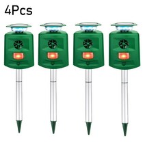 비둘기퇴치 태양광 조류 퇴치기 360 ° 초음파 동물 방수 고양이 개 억제 모션 센서 플래시 라이트, 05 4Pcs