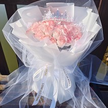 발렌타인데이 선물 와이프 여자친구 초대형 완제품 믹스 드라이 플라워 부케 영생 꽃 세트 장미 안개꽃, [슈퍼 번들] 33 Xiangfei 핑크 장미, 창조적 인 꽃다발