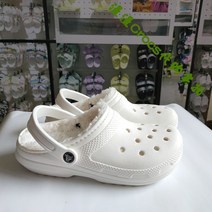 Crocs/Karochi 따뜻한 면 구멍 신발 가을 여성 플러스 벨벳 슬리퍼 다운 모피 남성 206589