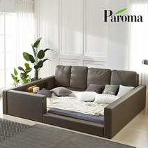 프리아 범퍼 패밀리침대프레임만Q+Q, 초코브라운