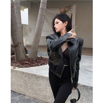 여성가죽자켓 레더자켓 재킷 레트로 블랙 가죽 코트 겉옷 여성 겨울 튀김 거리 유행 오토바이 재킷