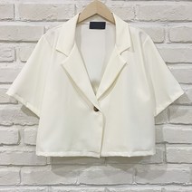 포디룩 [가볍게툭] 크롭 원버튼 봄여름 반팔자켓