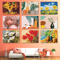 DIY 명화 유화그리기세트 그림 캔버스 색칠하기 20X20 1개, A-015 아기물개