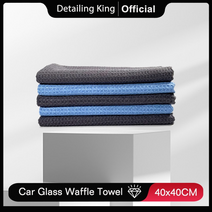 디테일링 킹 edgeless 유리 와플 수건 마이크로 화이버 와플 직조 천 40x40cm 초흡수성 자동차 유리 수건, 5pcs 블랙, 극세 섬유