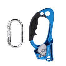 암벽 등반 어센더 클라이밍 등강기 카라비너 장비 오른손 승강기 로프 암벽 타기, 한개옵션0