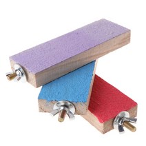 새 횃대 parrot perch stand holder platform 다채로운 나무 발 그라인딩 버드 앵무 장난감, 13x4.5cm