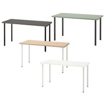 이케아 LAGKAPTEN 테이블 (140x60)+ADILS 기본다리세트, 화이트상판-블랙다리